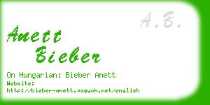 anett bieber business card